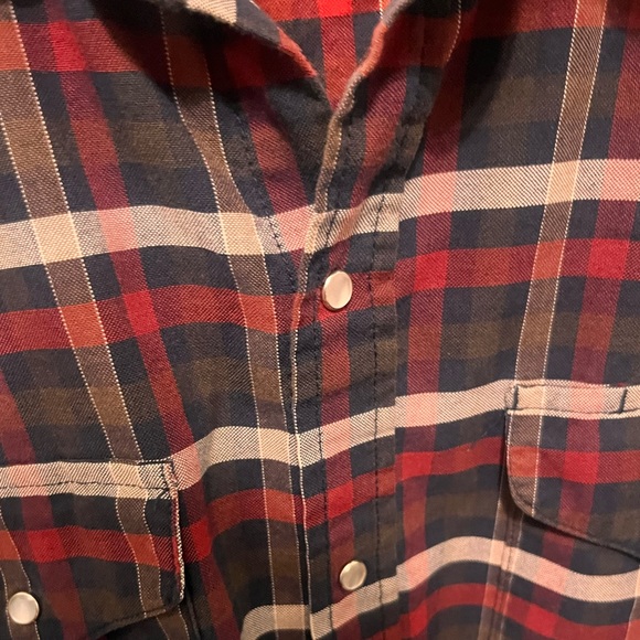 Ely Cattlemen - Mens XL - Pearl Snap - Red & Blue -  Button-up Western Shirt - Picture 6 of 12